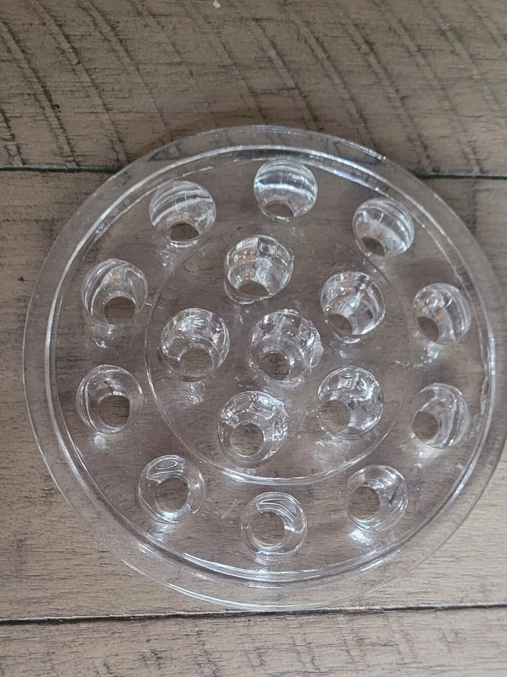 Vintage Clear Glass Floral Frog